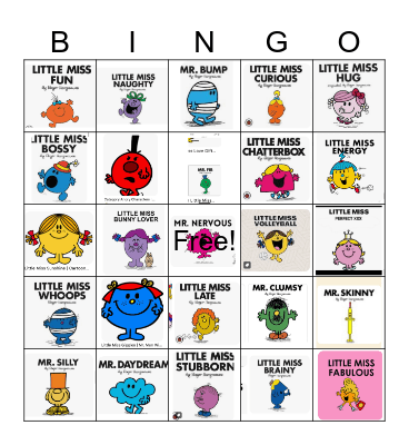 Mr. Men and  Little.Miss Bingo Card