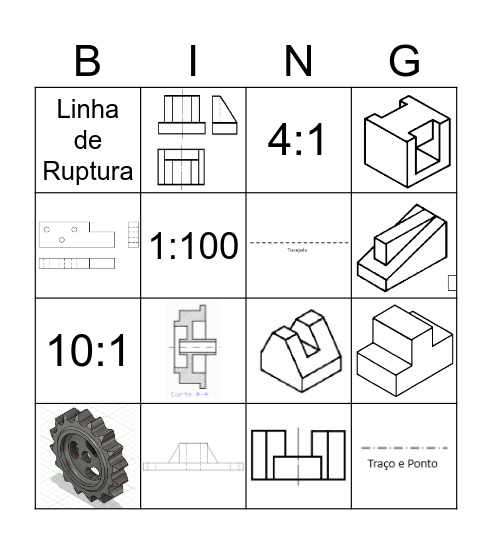 Desenho Técnico Mecânico Bingo Card