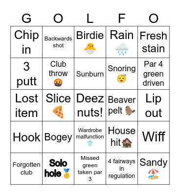 Golf trip 2024 Bingo Card
