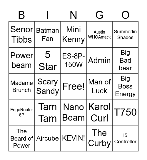 TENGO BINGO Card