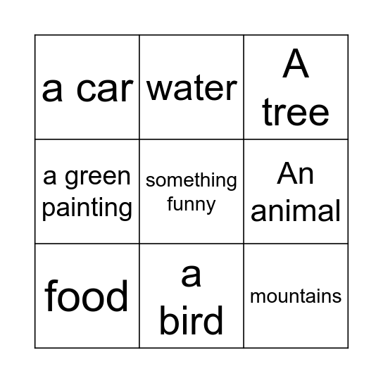 Art Gallery Bingo Card