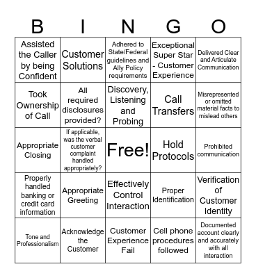 QC Bingo Card
