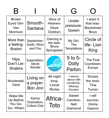 Lake Pupuke Tennis Beats Bingo Card