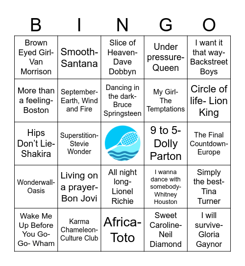 Lake Pupuke Tennis Beats Bingo Card
