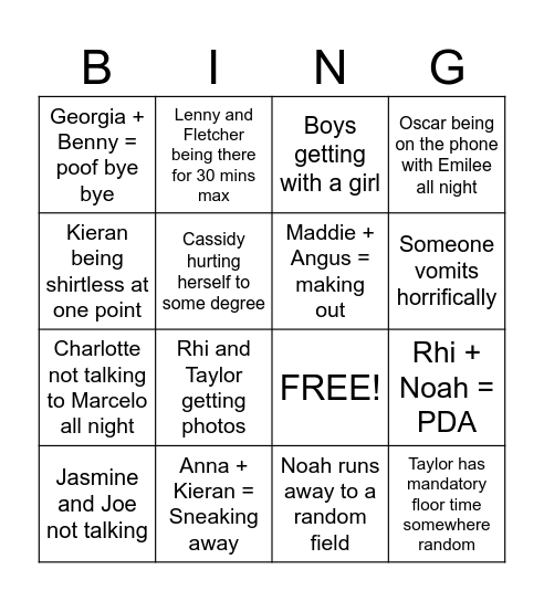 Anna & Rhis Party - PHOTOS REQUIRED Bingo Card