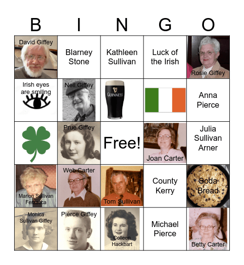 Sullivan Pierce Reunion 2024 Bingo Card