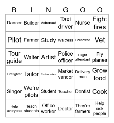 JOBS Bingo Card