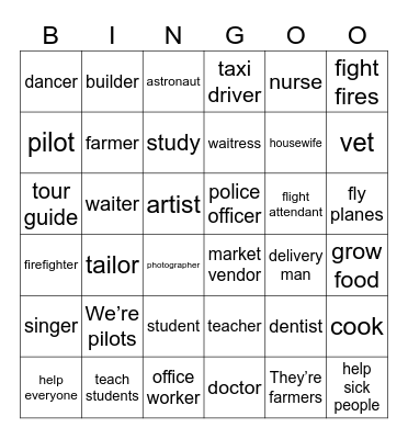 JOBS Bingo Card