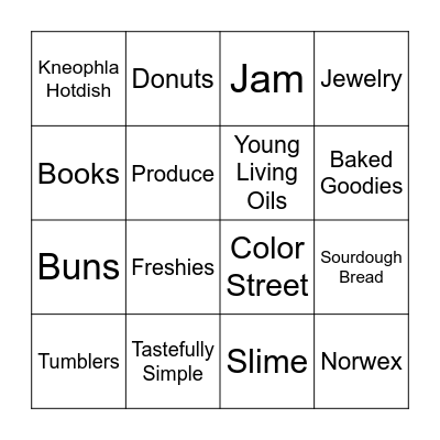 LaMoure County Market Bingo Card