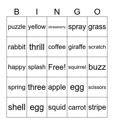 Phonics III Bingo Card
