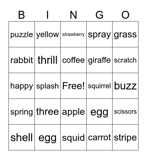 Phonics III Bingo Card