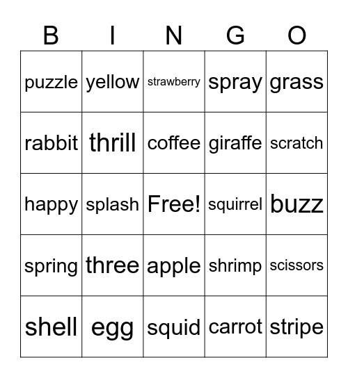 Phonics III Bingo Card