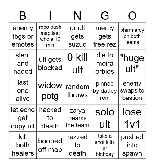 jen is old Bingo Card