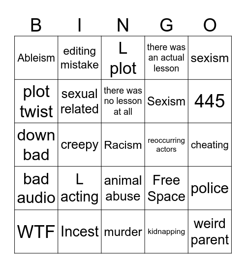 Tomorrow’s Teachings Bingo Card