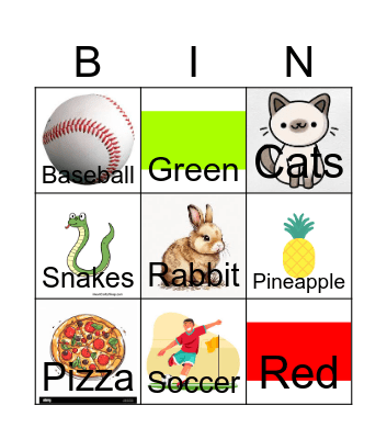 Do you like -----? Bingo Card