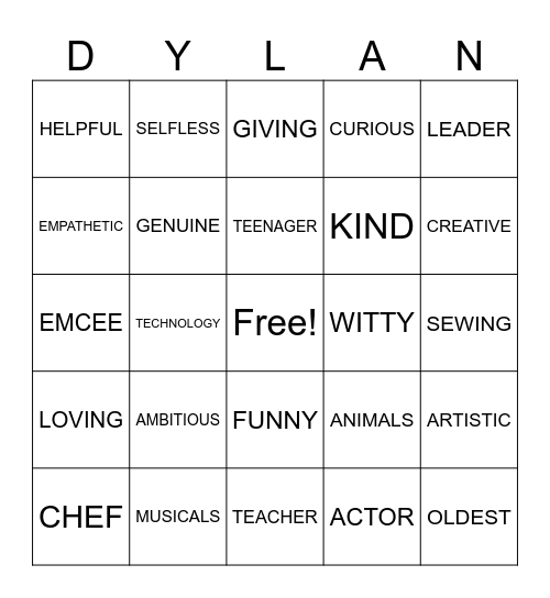 HAPPY BIRTHDAY Bingo Card