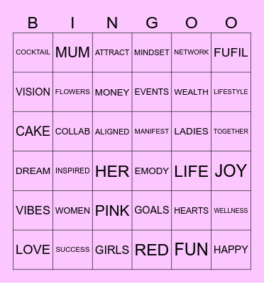 ALIGNED & INSPIRED Bingo Card