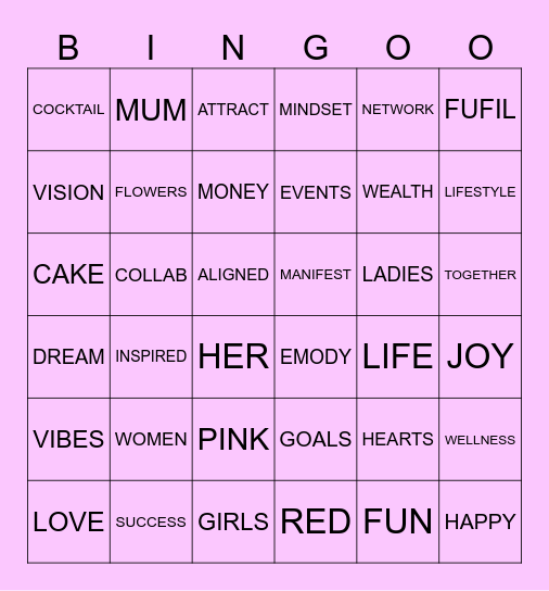 ALIGNED & INSPIRED Bingo Card