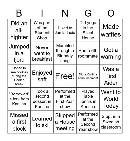 UWC RCN REUNION BINGO Card