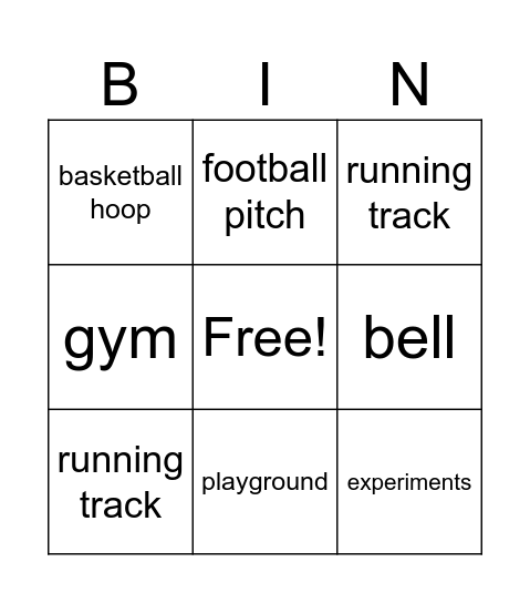 BACK TO SCHOOL Bingo Card