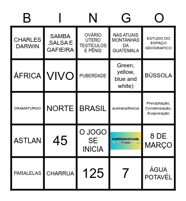 OLIMPÍADAS DO SAEB DA JOÃO MOTOSO Bingo Card