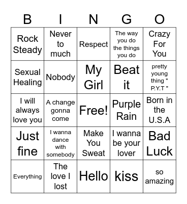 Music BINGO Card