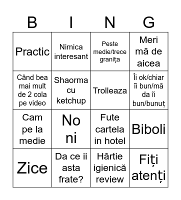 Rege bingo Card