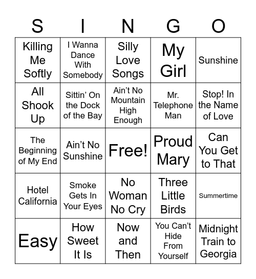 S I N G O with Kira and Sarah Bingo Card