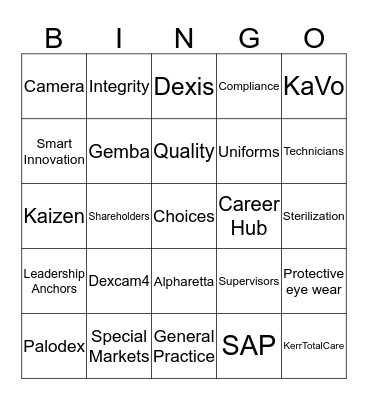 Kavo Time Bingo Card
