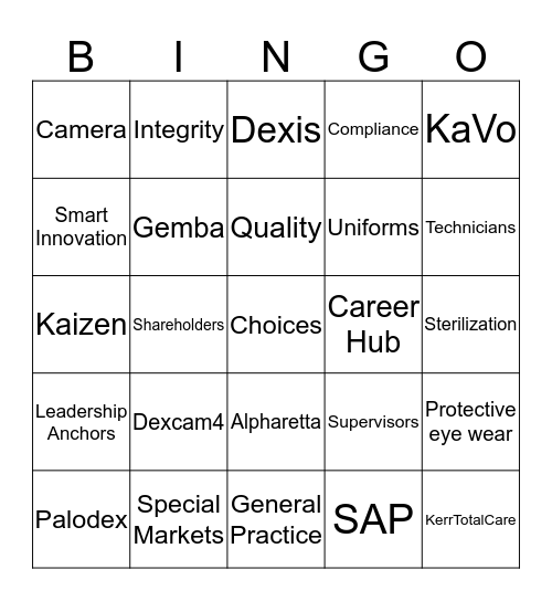 Kavo Time Bingo Card