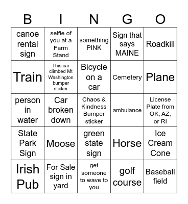 Bob's Bachelor Weekend Bingo Card