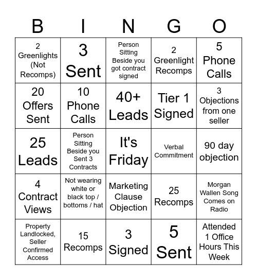 SGS Bingo! Bingo Card