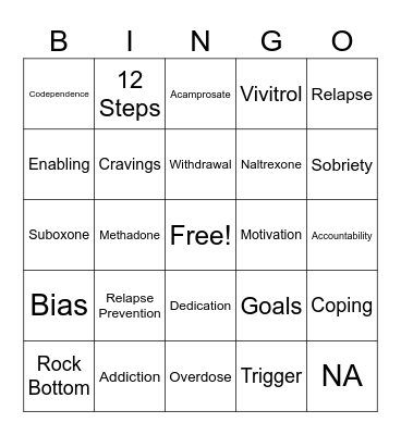 Nursing Group BINGO Card