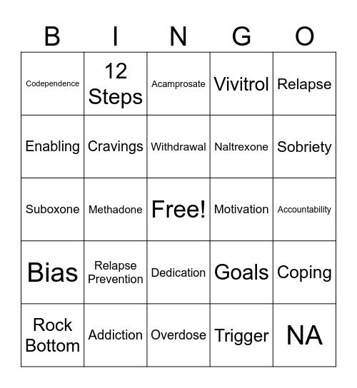 Nursing Group BINGO Card