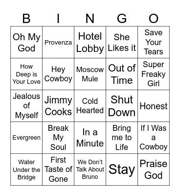 BDB Bingo 502 Bingo Card