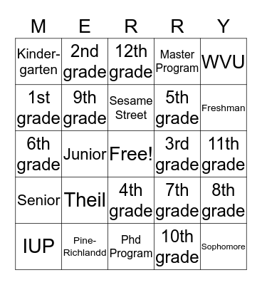 How Do You Spell Mary Bingo Card