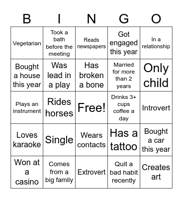 Get to Know Bingo Card