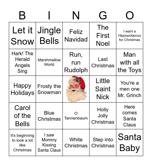 Christmas Bingo Card