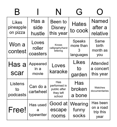 COWORKER BINGO Card