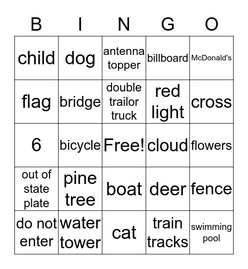 renaissance road trip Bingo Card