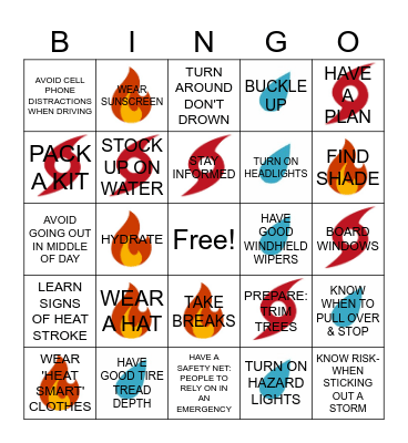 SUMMER OF SAFETY IN REVIEW Bingo Card
