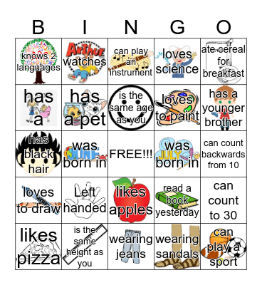 PEOPLE BINGO - Find someone who ... Bingo Card