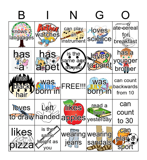 PEOPLE BINGO - Find someone who ... Bingo Card