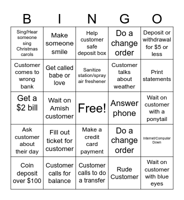 Summer Fun Day Bingo Card