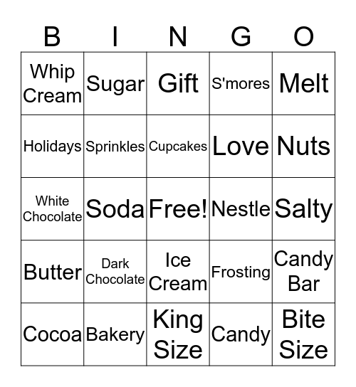 Sweet Treats Bingo Card