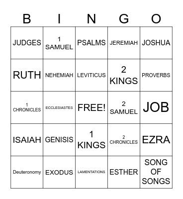 BIBLE Bingo Card