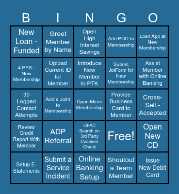 Happy Valley Bingo Card