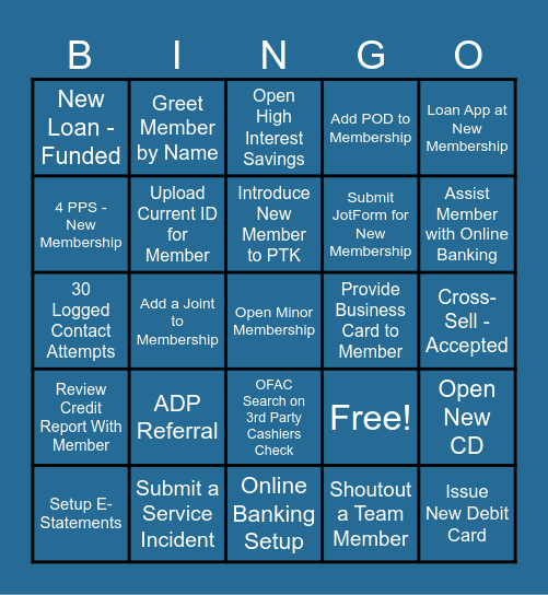 Happy Valley Bingo Card