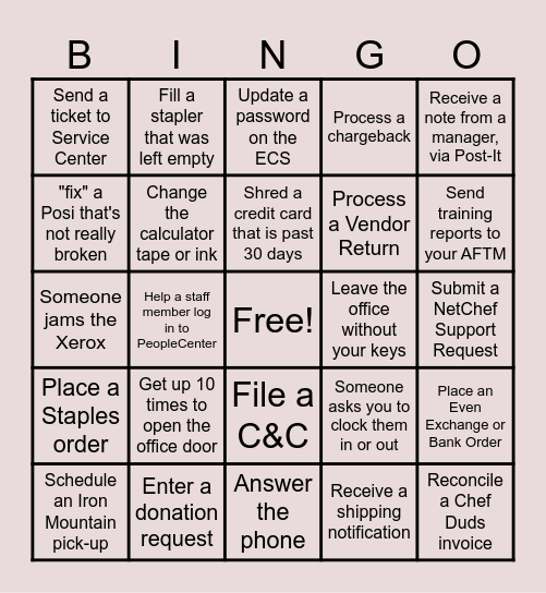 OST BINGO Card
