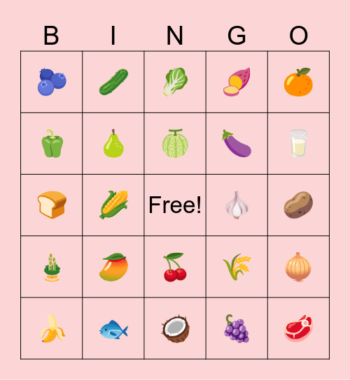 NUTRI-BINGO Card